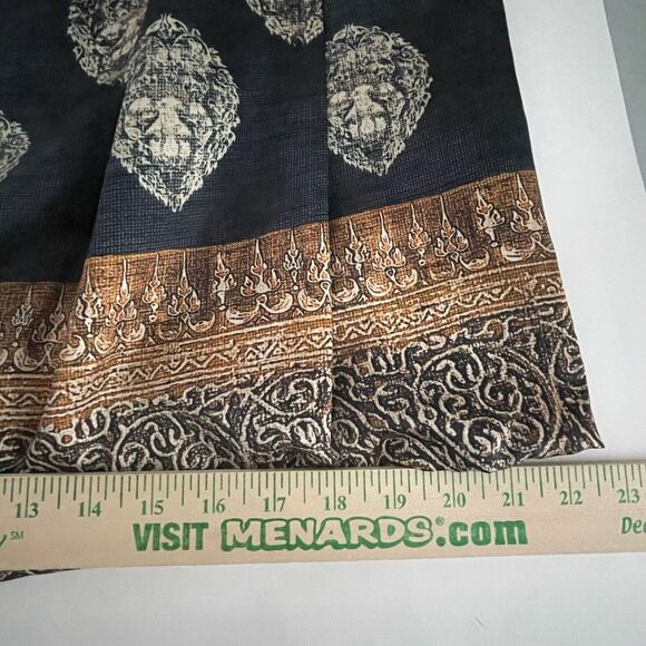 PAUW Amsterdam Silk Pleated Skirt Size 2 US 8 Blue Brown Baroque Pattern Luxury - Picture 12 of 12